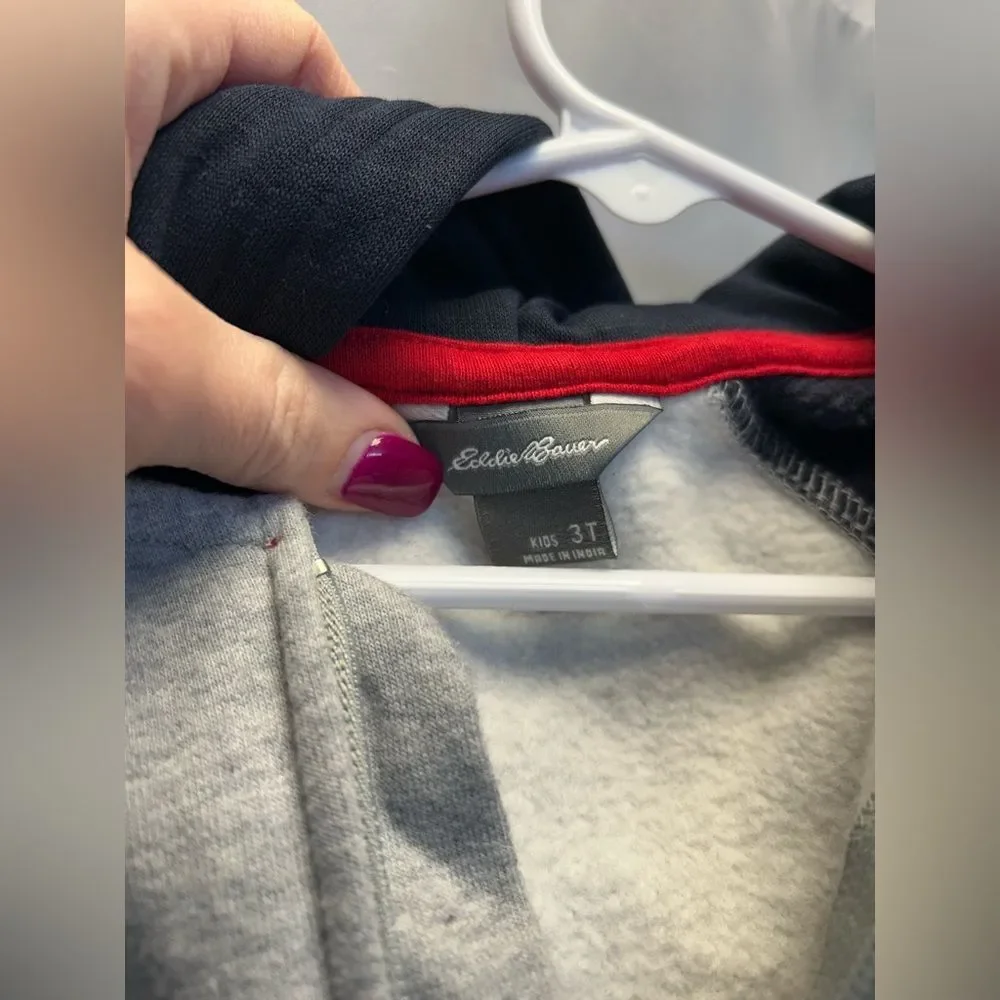 Eddie Bauer Black and Gray Kids Hoodie